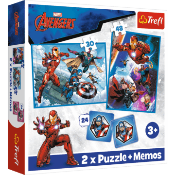 Opakowanie puzzli dla dzieci + memos - Bohaterowie w akcji