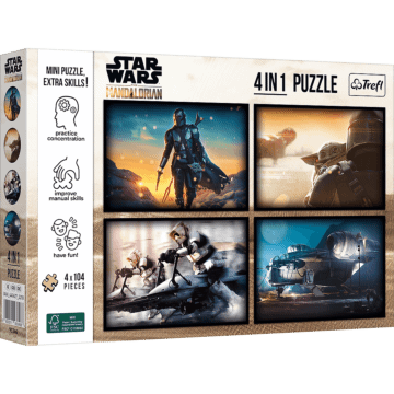 Puzzle Star Wars 4x104 el. Kolekcja Mandalorian