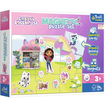 Puzzle magnetyczne Koci Domek Gabi Poznaj świat Gabi - przód opakowania