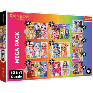 Puzzle Rainbow High 10w1 Kolekcja modnych laleczek - opakowanie