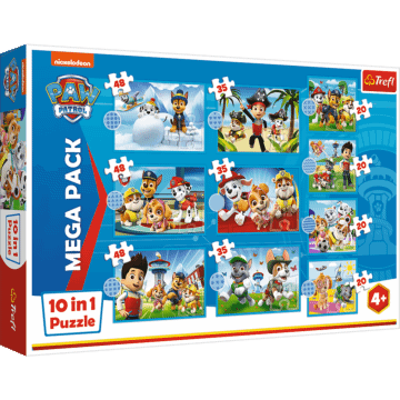 Puzzle Psi Patrol 10w1 Niezawodna druzyna Psiego Patrolu - opakowanie