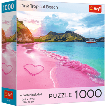 Puzzle 1000 el. USA Collection: Pink Tropical Beach - opakowanie