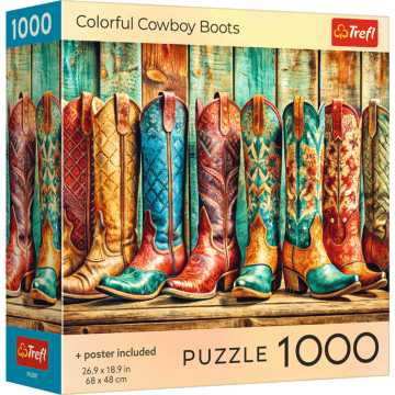 Puzzle 1000 el. USA Collection: Colorful Cowboy Boots - opakowanie