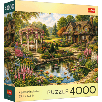 Puzzle 4000 el. USA Collection: Cottage by a Blooming Garden - opakowanie 