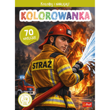 Książka aktywizująca Strażak OSP, kolorowanka z naklejkami - opakowanie 