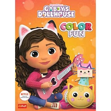 Książka aktywizująca Gabby's Dollhouse, kolorowanka - przód kolorowanki 