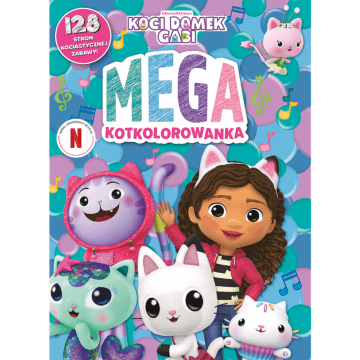Książka aktywizująca Koci Domek Gabi. Mega KOTkolorowanka - okładka