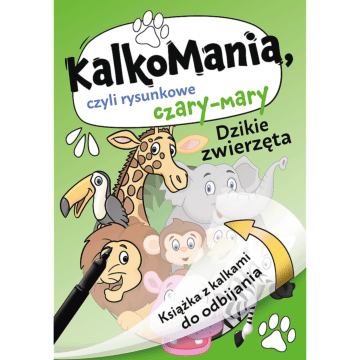 Książka dla dzieci Dzikie zwierzęta Kalkomania - przód książki