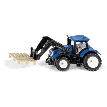 Taktor z widłami i paletami New Holland