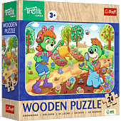 Puzzle drewniane Rodzina Treflików 24 el. Poznaj Rodzinę Treflików