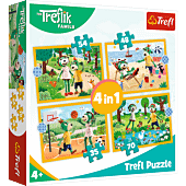Puzzle 4w1 Rodzina Treflików Trefliki na wakacjach