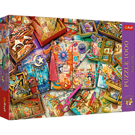 Trefl Premium Plus Quality - Puzzle Tea Time: Gattini Giocherelloni - 1000 Pezzi, Serie di Immagini Nostalgiche Dipinte, Tessere Perfettamente Abbinabili, per Adulti e Bambini a partire dai 12 Anni