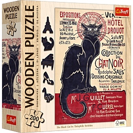 Puzzle drewniane 200 el. Czarny Kot, Théophile Alexandre Steinlen
