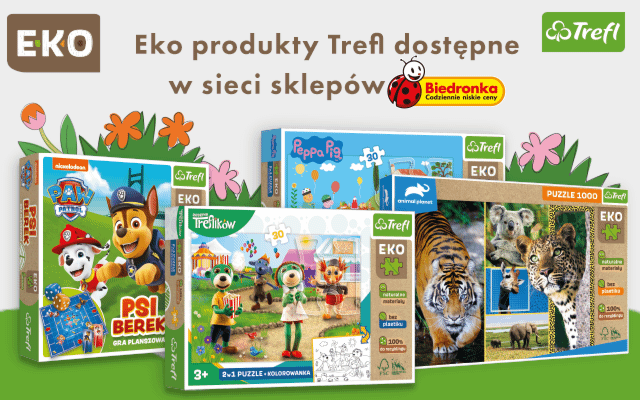 Ekologiczne produkty Trefl dostępne w sieci sklepów Biedronka 