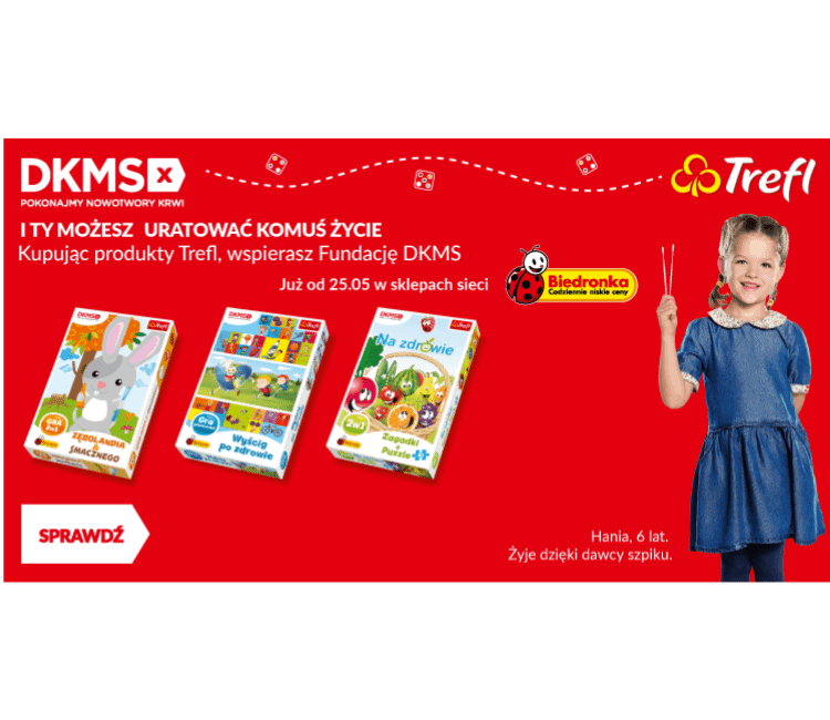 Biedronka, Fundacja DKMS i Trefl promują ideę dawstwa szpiku